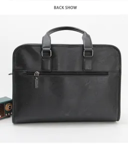 Borsa da lavoro nera da uomo in pelle ventiquattrore borsa per computer documenti