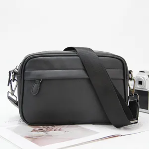 Bolso Bandolera de Cuero PU Casual para Hombre Bolso Crossbody de Moda Color Sólido Viaje Diario Pequeño Bolso Mensajero Cuadrado