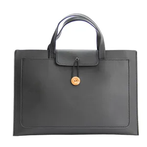 Thin 13 inch laptop bag business document sleeve leather briefcase handbag for work office