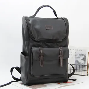 Casual Waterproof Anti-Theft Travel Backpack Unisex PU Leather Laptop Bag Large Capacity Fashion School Bag