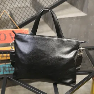 Borsa da lavoro in pelle morbida da uomo ventiquattrore vintage borsa a tracolla computer
