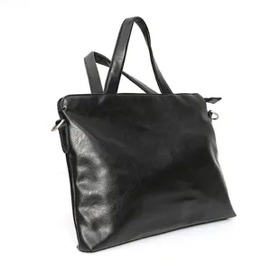 Borsa di lavoro in pelle morbida da uomo borsa per laptop nera per ufficio e lavoro