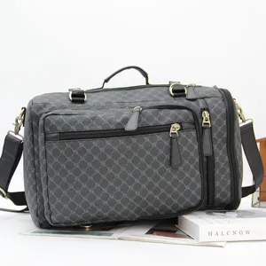 Borsa da viaggio uomo grande capacità, tracolla multifunzione, zaino casual grigio.