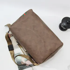 Thick soft leather shoulder bag casual messenger bag brown large capacity stylish crossbody bag