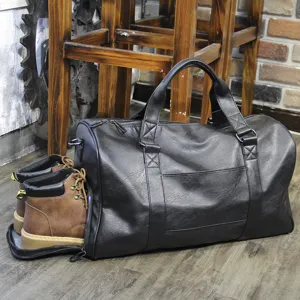 Large capacity travel duffel bag with shoe compartment, business overnight weekend bag for men.
