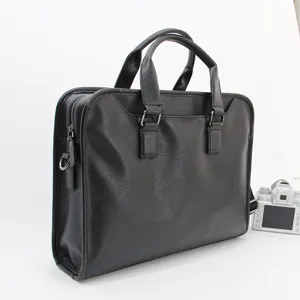 Borsa da lavoro nera da uomo in pelle ventiquattrore borsa a tracolla casual nuova
