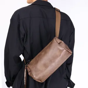 New trend cylindrical men shoulder bag casual streetwear crossbody bag fashion student pack