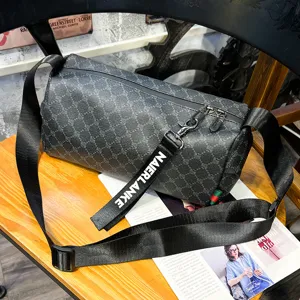 Mens fashion cylindrical shoulder bag casual crossbody bag retro style streetwear daily use