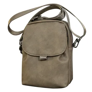 Solid color vertical phone bag casual versatile men's crossbody single shoulder small bag