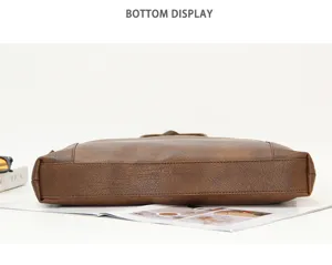 Retro negocios casual maletin hombre fondo marron cuero bolsa para ordenador oficina