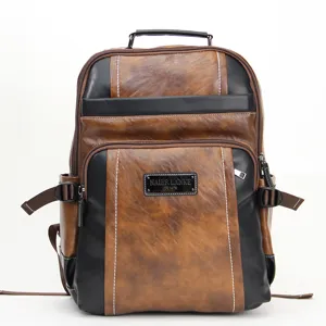 Men vintage business backpack large capacity travel rucksack multi-layer casual school bag