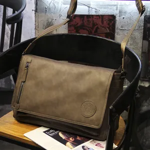 Vintage men's messenger bag large capacity casual shoulder crossbody bag stylish design