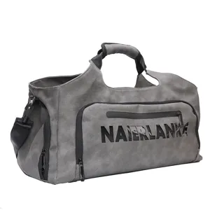 Men's large capacity travel duffel bag, casual gym fitness shoulder bag for short trip.