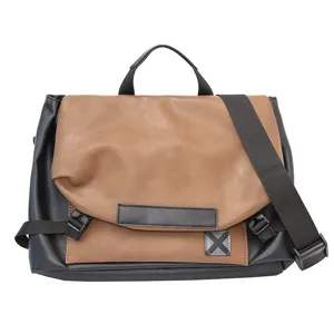 Men messenger bag casual shoulder cross body bag large capacity stylish PU leather cool bag