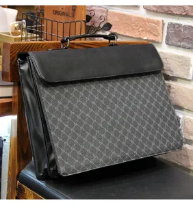 Borsa da lavoro da uomo retro monogramma borsa a tracolla casual borsa documenti capiente