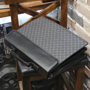 Valigetta da Lavoro per Uomo in Pelle PU Vintage a Quadri Borsa per Laptop Grande Capacità Casual Borsa a Tracolla da Viaggio per Lavoro