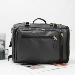 Men's large capacity multi-functional backpack business travel casual computer bag black