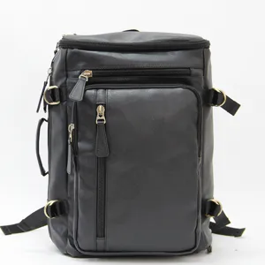 Men black multifunctional backpack large capacity business laptop outdoor travel bag front view