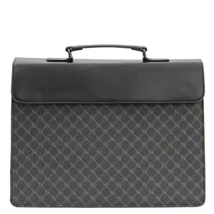 Borsa da lavoro uomo elegante ventiquattrore strutturata con manico superiore e motivo monogram