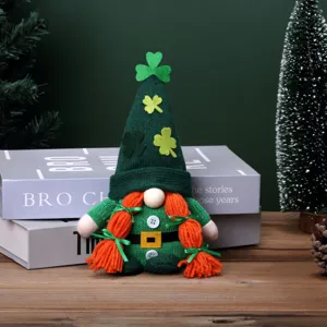 St Patrick's Day Gnome Irish Shamrock Plush Toy Doll Festival Party Home Decoration Detail