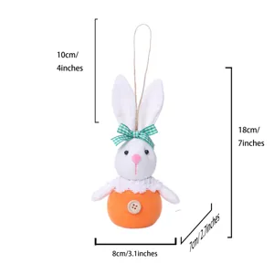 Easter plush bunny hanging ornament with cute carrot body, perfect for spring party decor.