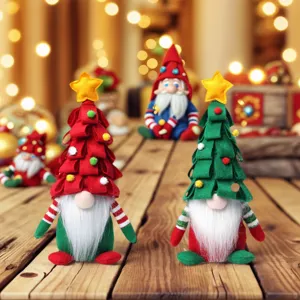Christmas tree gnome plush doll ornament holiday festival home desktop decoration gift