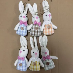 Adornos colgantes de peluche de conejo de pascua detalle, linda decoración de conejito tela.