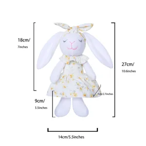Easter long ear floral dress bunny rabbit plush toy doll spring holiday party home decor