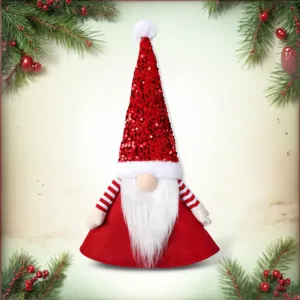 Christmas tree top star decoration faceless doll sequin Rudolph ornament holiday decor