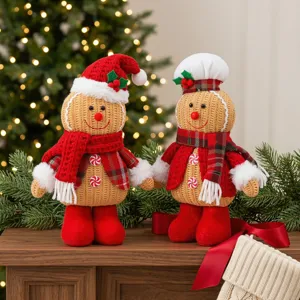 Handgemaakt Peperkoekmannetje Koksmuts Beeldje Kerst Tafeldecoratie Feestelijk Cadeau Huisdecoratie Ornament