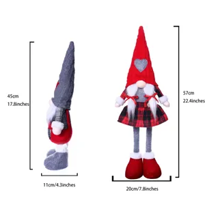 Muñeco gnomo telescópico de Navidad decoración juguete de peluche festivo nórdico