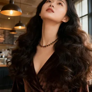 Collana girocollo elegante in pietra naturale intrecciata stile francese donna gioielli
