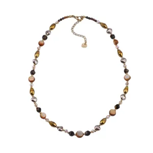 Vintage Tigerauge Perlenkette Retro Stil Schlüsselbeinkette für Damen elegante Mode Schmuck.