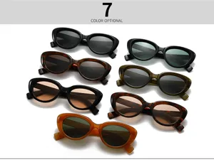 Fashion thick frame oval sunglasses trendy cat eye sun glasses for women and men stylish shades