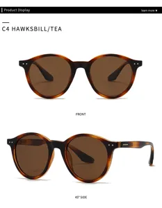 Lunettes de soleil rondes et polarisees tendance pour hommes et femmes, protection UV ideale.