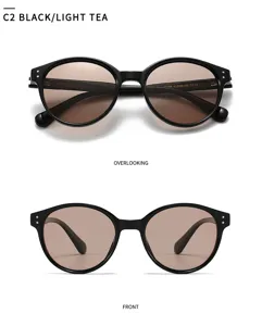 Lunettes de soleil polarisees rondes classiques pour hommes et femmes, protection UV.