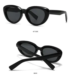 Black thick frame cat eye sunglasses for men and women vintage trend fashion sun eyewear