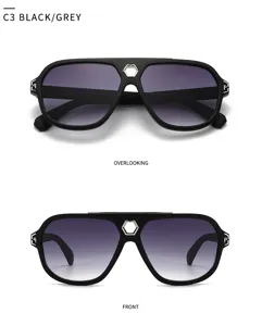 Modische Retro Doppelsteg Sonnenbrille für Damen und Herren mit UV-Schutz und Stil.