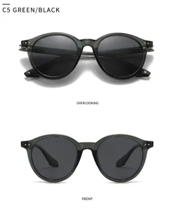 Lunettes de soleil polarisées rondes classiques pour hommes et femmes, protection UV.