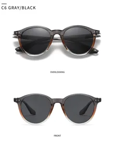 Lunettes de soleil polarisées rondes unisexe pour conduite protection UV modèle 7914.