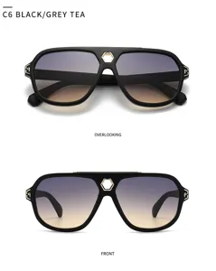 Moderne Retro Oversize Sonnenbrille mit schicken Farbverlauf-Gläsern für stilvolle Outfits.