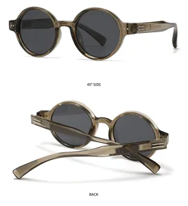 Lunettes de soleil polarisées rondes classiques pour hommes et femmes, protection UV vintage.