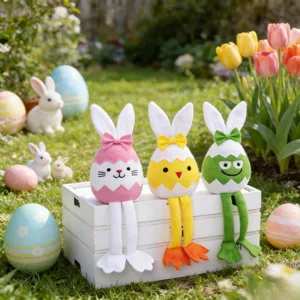 Gnomes en Peluche œuf de Pâques Ornements de Printemps Lapin Poussin Grenouille Décorations de Festival Maison