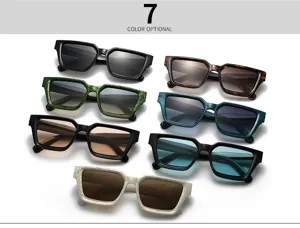 Occhiali da sole quadrati in stile europeo e americano con motivo marmo, 7 colori.
