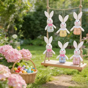 Conejo de Pascua peluche adornos colgantes bonitos muñeca decoraciones fiesta jardín