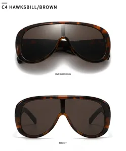 Oversized shield sunglasses for women men, vintage tortoiseshell one piece pilot sun glasses.