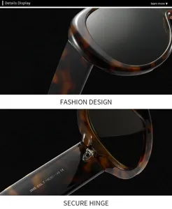 Close-up detail of tortoise shell sunglasses hinge and thick frame, showcasing sturdy construction.