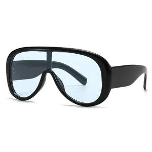 Oversized shield sunglasses for men and women, fashion one-piece aviator sun glasses.
