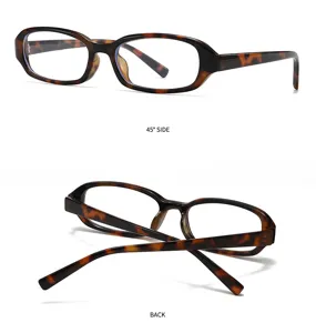 Vintage schildpatt schmale rechteckige Brille Gestell stilvolle Retro Optik Brille Detail