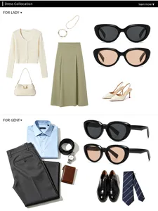 Trendy cat-eye sunglasses and fashionable outfit collocation sets for men and women stylish daily.